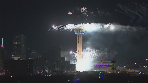 Reunion Tower preps for it's 10th annual New Year's Eve show in Downtown Dallas