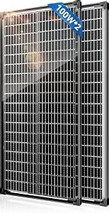 Bifacial 100 Watt Solar Panel 2Pack, 12BB 12V/24V Monocrystalline High-Efficiency Module PV Power Charger Solar Panels for Homes Camping RV Battery Boat Caravan and Other Off-Grid Applications