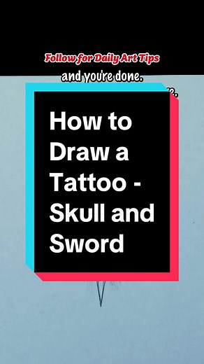 How to Draw a Skull and Sword Tattoo Step-by-Step