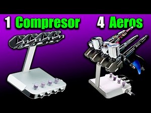 1 Compressor for 4 Airbrushes with Stand / Gaahleri ​​Airclamp and Airhub Pro