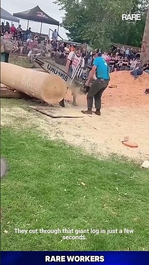 This is what a real lumberjack competition looks like in action 💪 So Much Horsepower! #competition