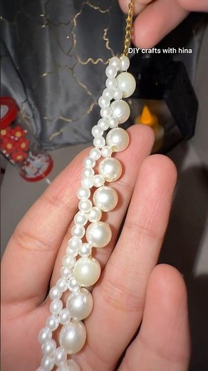Simple & Elegant pearl beads bracelet making at home .#handmade #diy #diyaccessories #youtubeshort