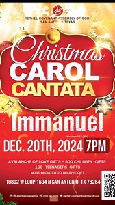 🎄✨ Experience the Joy of Christmas at the 2024 Christmas Cantata! ✨🎶 Join us for an evening of heavenly melodies, powerful drama, and unforgettable worship as we celebrate the true reason for the season—Jesus Christ! 🌟 Let your heart be lifted and your spirit renewed as we reflect on the beauty of Immanuel: God With Us. ❤️ 📅 Date: Friday, December 20th ⏰ Time: 7:00 PM 📍 Venue: Bethel Covenant Assembly of God #ChristmasCantata #ImmanuelXperience #JesusIsTheReason #BCAGSanAntonio #TheBethelXp