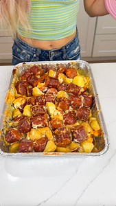 Quick and Yummy One Pan Dinner! I make a dish with seasoned and flavorful cheesy sausage potatoes! | Alexandra’s Kitchen