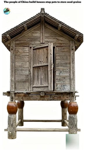 The people of China build houses atop pots to store seed grains//MSD survey #shorts