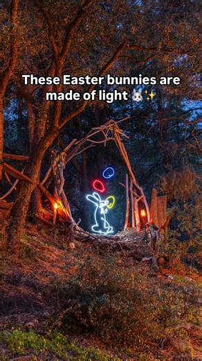 6.9K views · 339 reactions |  Easter in a new light  Experience the magic of Easter through 5 stop motion animations and 8 vibrant light painting photos. Each scene crafted with light and long exposure - no CGI, no AI. Which one captures your imagination? Drop your favorite in the comments! ✨ #lightpainting #easterart #StopMotionMagic #creativephotography #easter2025 #VisualStorytelling #ArtInMotion #DARIUSTWIN | Dariustwin | Facebook