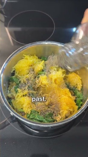 Leftover spaghetti squash lunch.