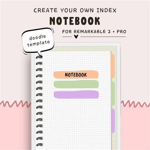 Notebook for Remarkable 2 / Remarkable Paper Pro | Create Your Own Index | Remarkable Templates | Digital Notes | Remarkable Notes - Etsy
