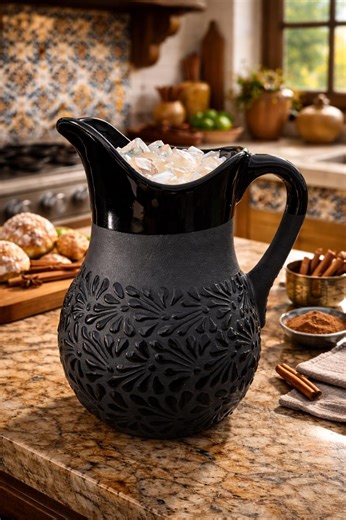 Handmade Elegant Engobe Black Pitcher || Arteyalmamexicana - Etsy