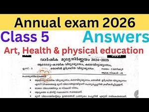 Class 5 Art, Health and physical education question paper answers 2026| std 5 PE exam 2026 #class5