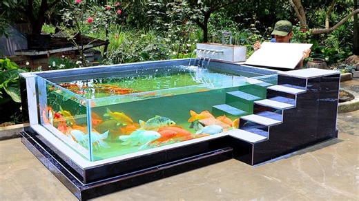 How to build a backyard aquarium with glass panels
