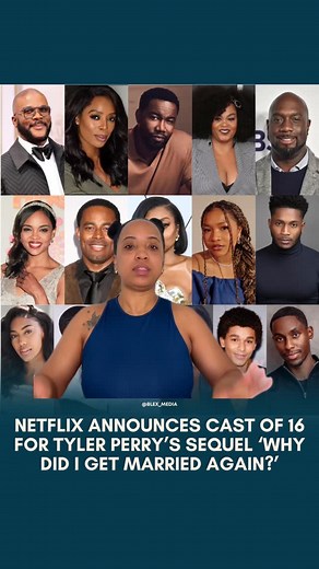 Blex on Instagram: "Tyler Perry is reuniting the crew (and some new faces) for 'Why Did I Get Married Again?'⁠ ⁠ Returning cast: Perry, Jill Scott, Richard T. Jones, Tasha Smith, Michael Jai White, Lamman Rucker & Sharon Leal.⁠ New faces: Taraji P. Henson, Da’Vinchi, Laya Deleon Hayes, Jaden Michael, Armani Greer, Everett Osborne, Charles L. Smith, Derrick A. King & Sydney Winbush.⁠ ⁠ This time, the couples gather for Marcus & Angela’s daughter’s wedding—Comment "MARRIED" for the full article."
