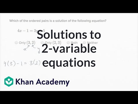 Checking ordered pair solutions to equations example 2 | Algebra I | Khan Academy