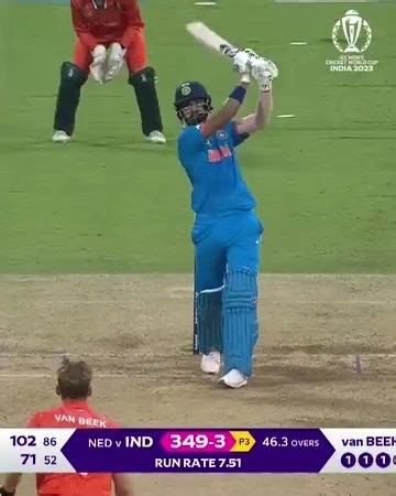 1.6M views · 10K reactions | KL Rahul flaunting his range of shots  Don't miss that wristy six  #CWC23 #INDvNED | ICC - International Cricket Council | Facebook