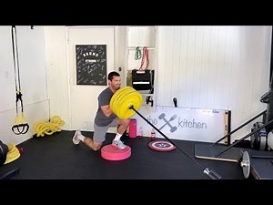 Deficit Landmine Reverse Lunges