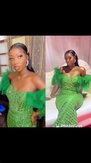 Elegant Off-Shoulder Green Gown Fashion Showcase