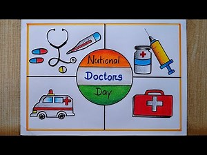Very easy Doctors day drawing| National Doctors Day drawing easy| Happy Doctors Day Poster Drawing