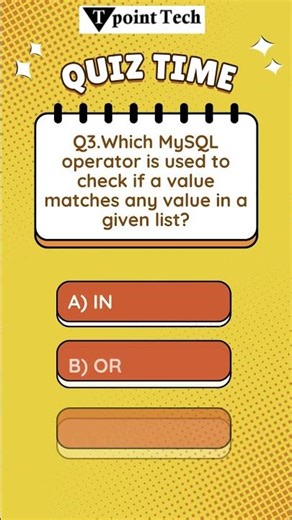 MySQL MCQs | MySQL Practice Questions | Tpoint Tech