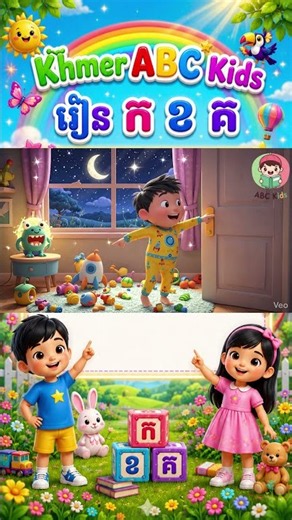 រៀនអក្សរខ្មែរ ក ខ គ ឃ ង Khmer Alphabet for Kids 3