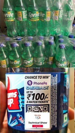 PhonePe Cashback Upto ₹100 🤑🔥! ₹40 ki Bottle par Upto ₹100 Cashback? 😲 Sprite & Thums Up Offer..