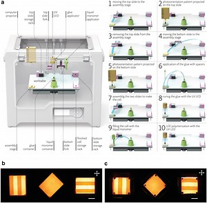 Automated photo-aligned liquid crystal elastomer film fabrication with a low-tech, home-built robotic workstation - Scientific Reports