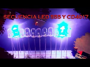 secuencia de LEDs con integrado 555 y 4017 (sin Arduino o un microcontrolador)