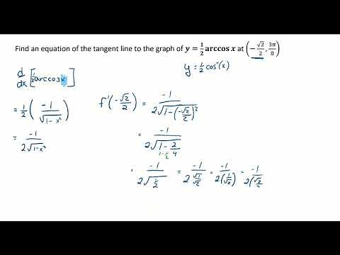 Tangent Line to an Inverse Trigonometric Function