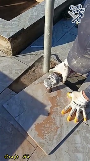 The tile cutter's skills are superb; the seams are flawless