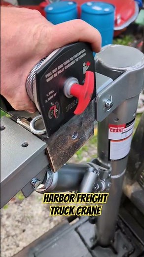 First Mod To Harbor Freight Truck Crane #harborfreight #truck #work #winch #diy #build #lift #shorts