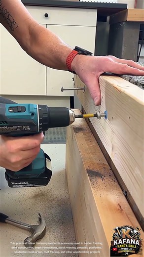 Professional Timber Beam Connection | Structural Screw Installation Using Cordless Drill