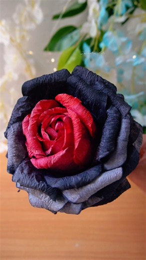 How to Make Aesthetic Red and Black Rose 🌹 With Tissue Paper/ DIy Flowers Making Ideas With Napkin