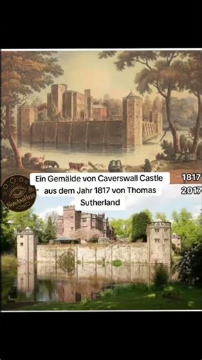 Ein Gemälde von Caverswall Castle aus dem Jahr 1817 von Thomas Sutherland