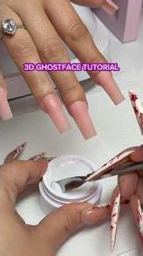 The ghostface tutorial some of yall wanted #ghostfacenails #3dghostfacenails #3dghostface