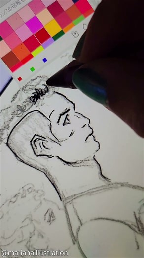 inking a character in a comic panel #wip #workinprogress #artprocess #bandedessinée #digitalinking