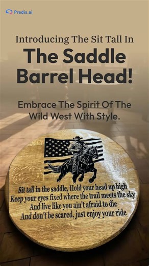 The Sit Tall in the Saddle Barrel Head is more than just a decorative piece; it celebrates the essence of the Wild West! 🏇 Hand-carved with meticulous detail, it features an American flag design that adds a bold touch to your rustic decor. This versatile barrel head can serve as a striking focal point in your home while doubling as a comfortable seating option for gatherings. 🪑 Perfect for anyone who appreciates unique craftsmanship and wants to infuse their space with a touch of cowboy charm.