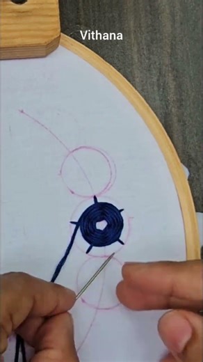 woven wheel rose with pearl #diy #vithana #diynstitch#art#embroidery #vithanavinayakaa#basicstitches