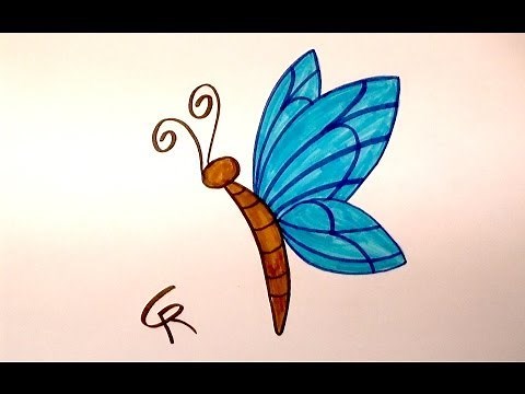 Learn How to Draw An Easy Cartoon Butterfly -- iCanHazDraw!
