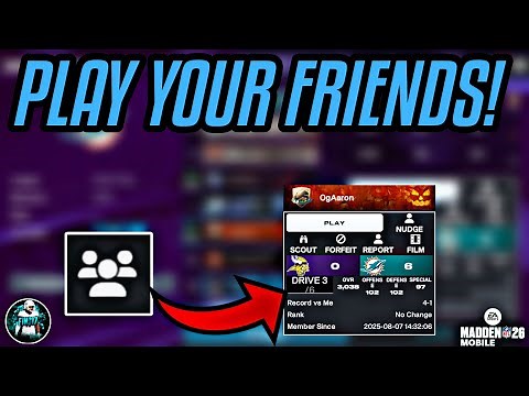 HOW TO PLAY YOUR FRIENDS IN MADDEN MOBILE 26! Madden Mobile 26