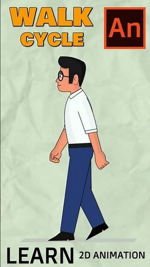 Walk Cycle Animation-#shorts #2d Tutorial By Sarath #Profile Walk Cycle