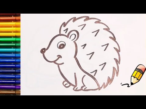 How to draw a porcupine, drawing easy and cute porcupine, easy step by atep for beginners.