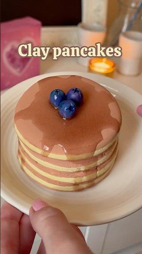 Clay pancakes made from scratch 🫐 #artidea