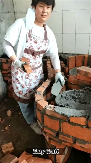 🧱🔥 Constructing A Traditional Brick Cooking Stove With Mortar