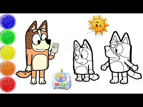 How to Draw Bluey and Bingo for Kids - Bluey Drawing and Coloring Page