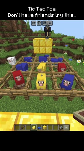 Tic tac Toe in Minecraft bedrock #minecraft #shorts #tictactoe #fun