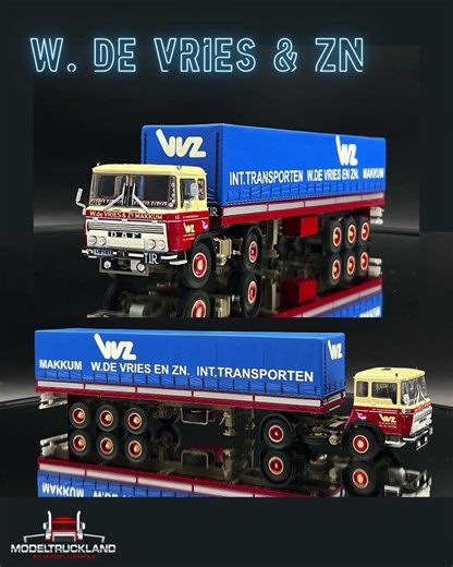 DAF 2600 4×2 classic curtainsider trailer W de Vries & Zn WSI Truck Models #daf #trailer #wsi