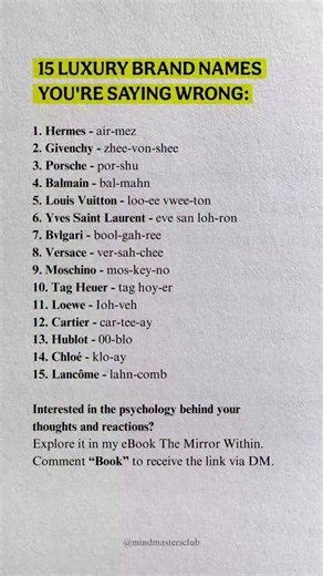 15 Luxury Brand Names You're Pronouncing Wrong 👀✨