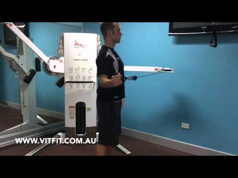 External shoulder rotation with cable pulley