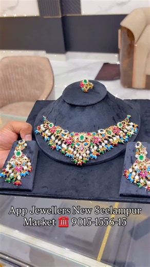 Priyankar Pundhir on Instagram: "New silver set✨ Royal set👸 App Jewellers 💖 Naw Seelampur Market ) address D-155 D/ Block WhatsApp number☎️9015155615 Shop timing 11:30Am 8:30Pm #jewellery #gold #instagram #trending #viral App🙏"