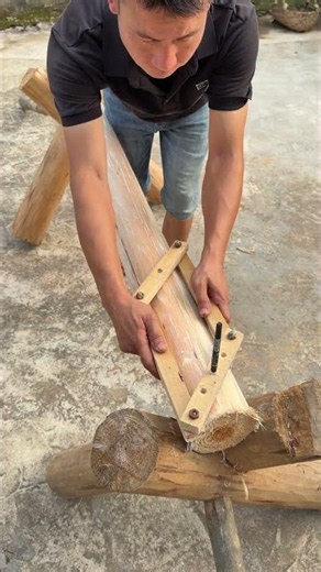 First Step from Log to Square Timber Marking