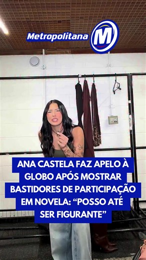 Chegando ao fim! 🤠📺 Nesta terça-feira (7), Ana Castela publicou um vídeo nas redes sociais em que compartilhou um pouco dos bastidores de sua participação na novela das sete da Globo, “Coração Acelerado”. A cantora não escondeu o entusiasmo com a experiência como atriz e aproveitou para fazer um apelo à emissora. “Hoje, gente, ultimo dia que eu to vindo aqui. Pelo amor de Deus, alguém fala pra Globo me chamar para a próxima novela. Eu posso ser qualquer coisa, até figurante”, brincou. Em segui